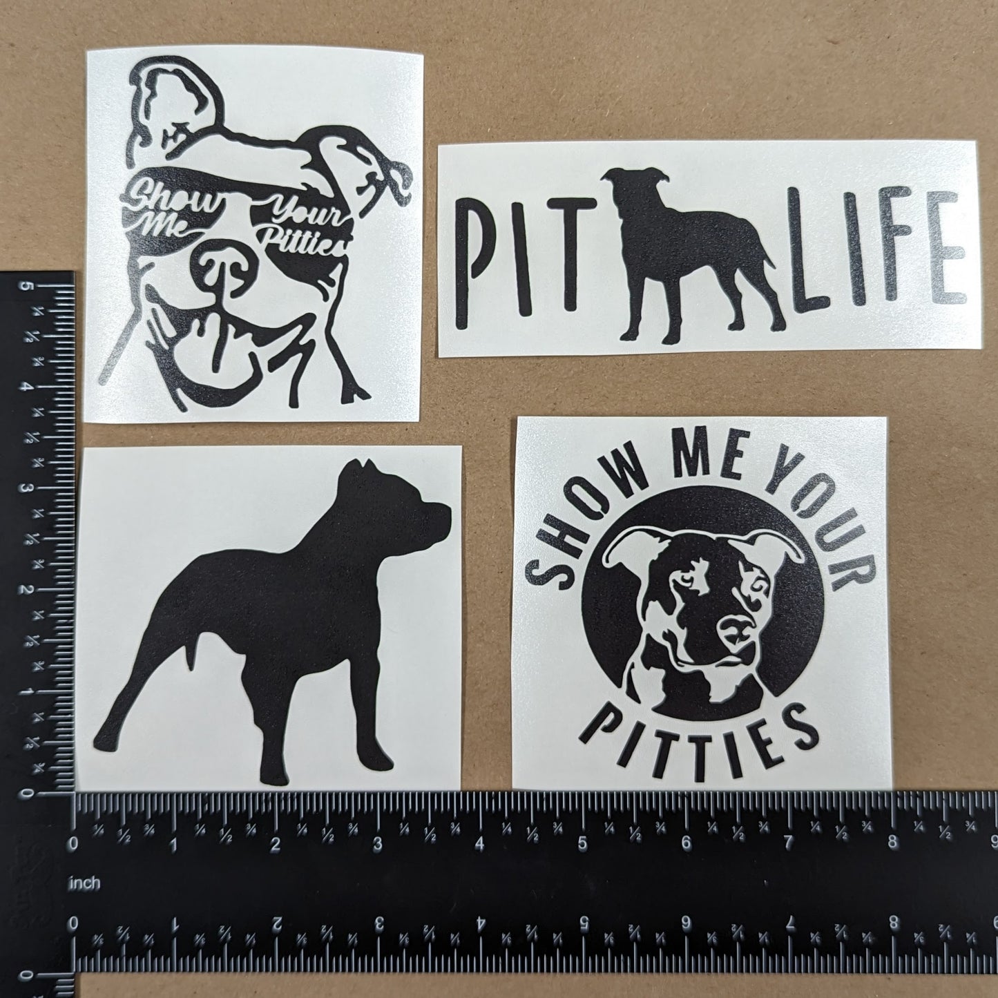 Pitbull Show Me Your Pitties Decal 4 Pack