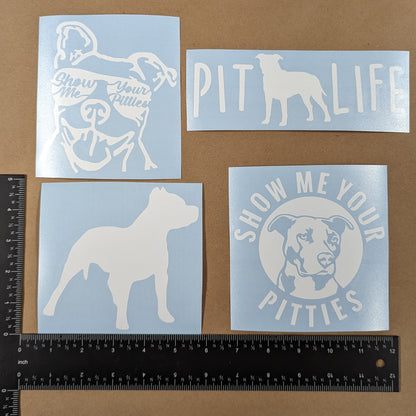 Pitbull Show Me Your Pitties Decal 4 Pack