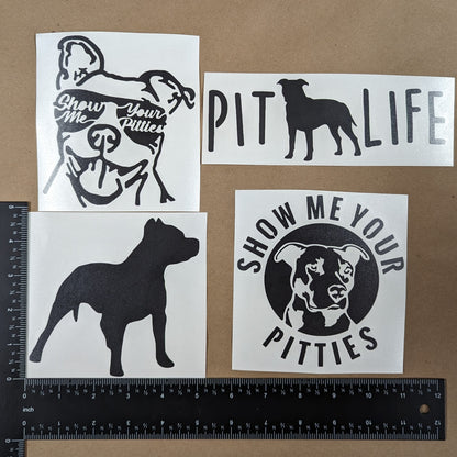 Pitbull Show Me Your Pitties Decal 4 Pack