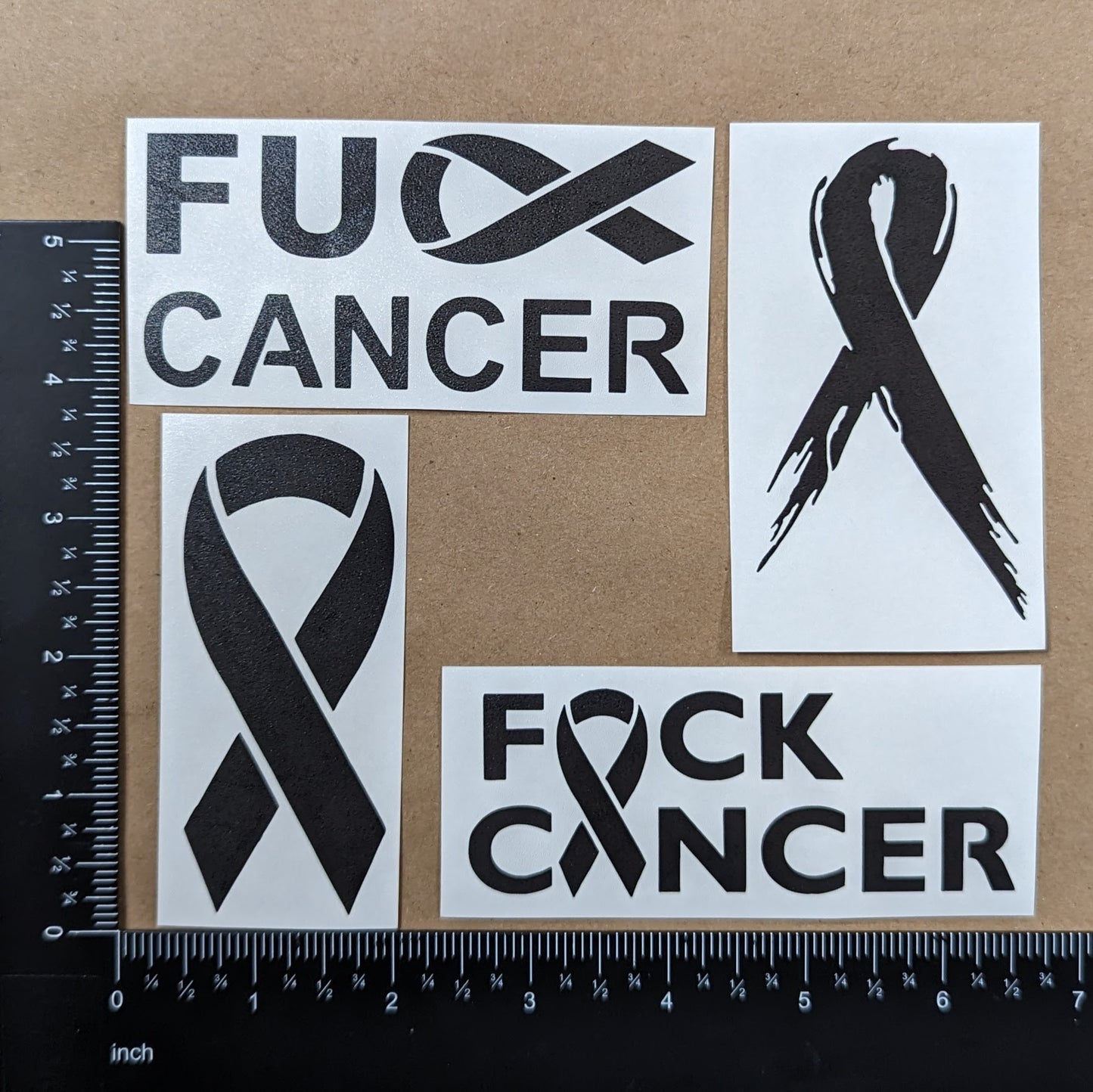 FU Cancer Ribbon Decal 4 Pack