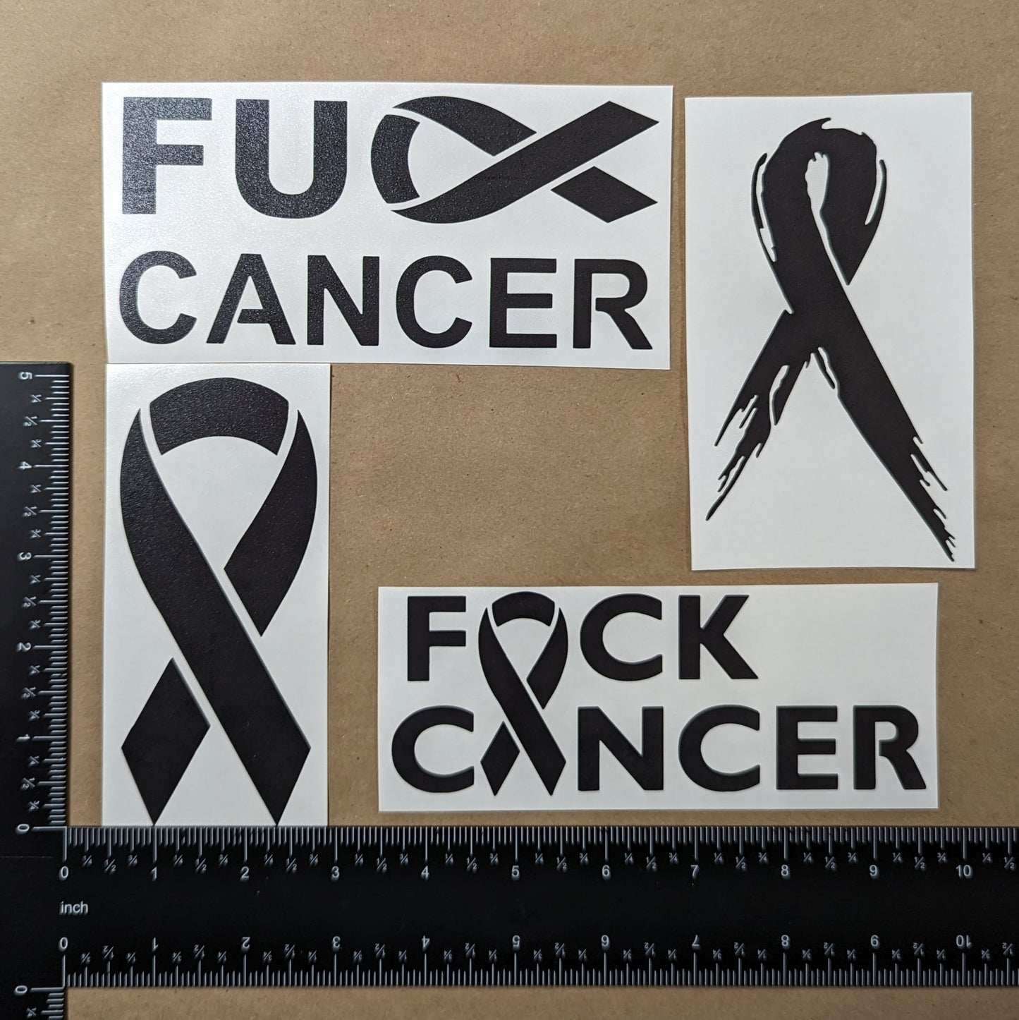 FU Cancer Ribbon Decal 4 Pack