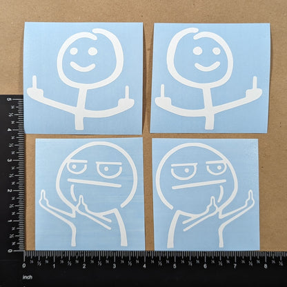 Middle Finger Meme Decal 4 Pack
