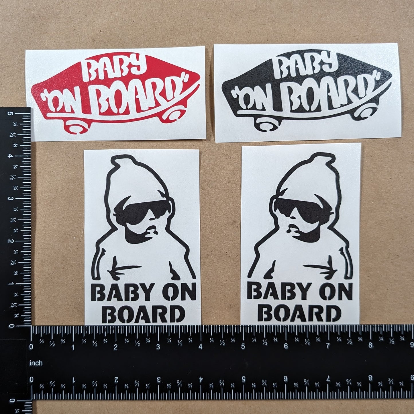 Baby On Board Decal 4 Pack Vans/Carlos