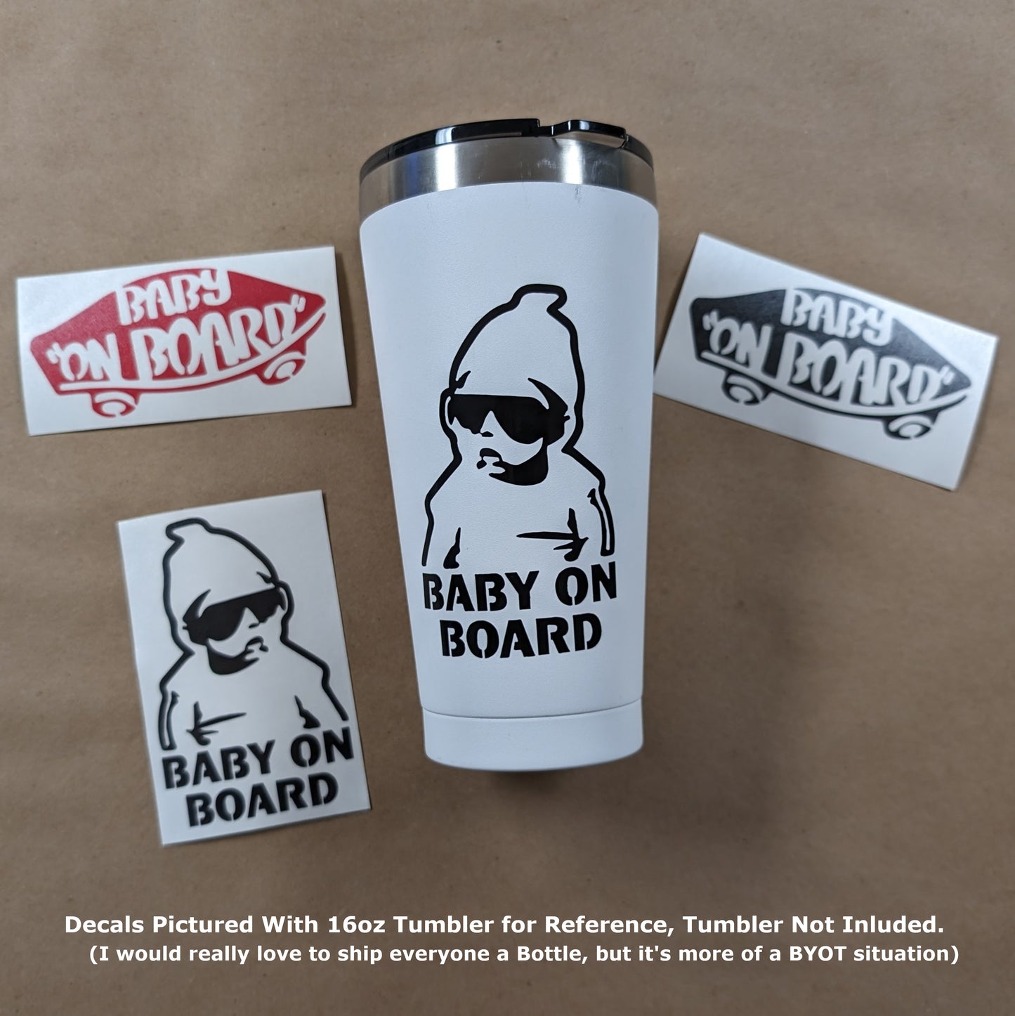 Baby On Board Decal 4 Pack Vans/Carlos