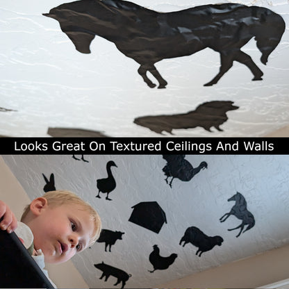 High Contrast Baby Dinosaurs Ceiling/Wall Decals 10 Pack - Dinos