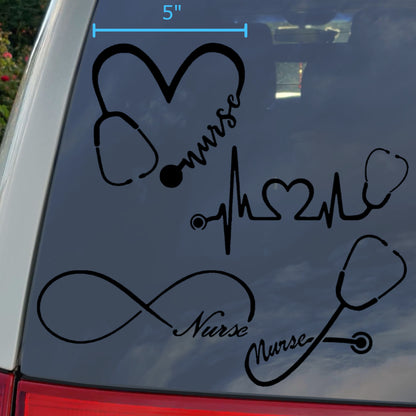 Nurse Stethoscope Decals 4 pack