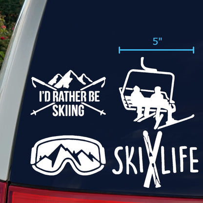 Skiing Decal 4 Pack