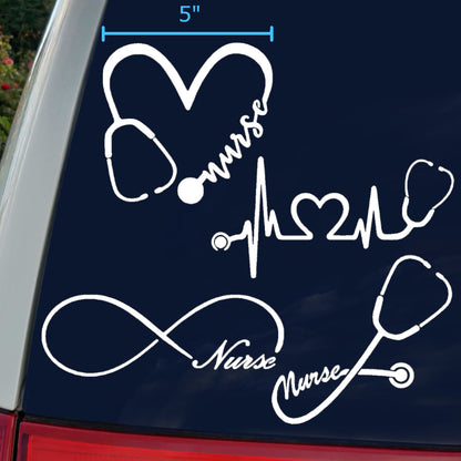 Nurse Stethoscope Decals 4 pack