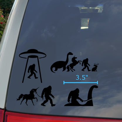 Sasquatch / Bigfoot and friends Decal 4 pack