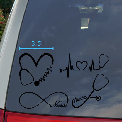 Nurse Stethoscope Decals 4 pack
