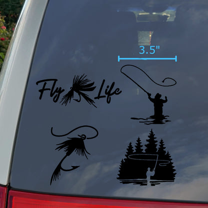 Fly Fishing Decals 4 Pack