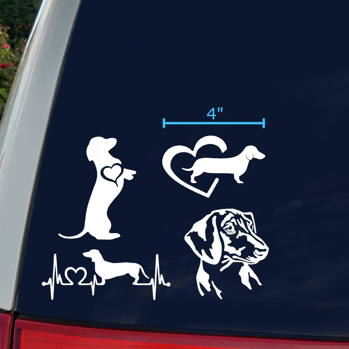 Dachshund Decals 4 Pack