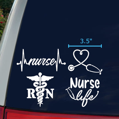 Nurse RN Decals 4 pack