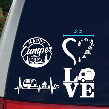 Camping Camper Decal 4-Pack