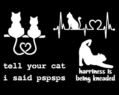 Cat Decal 4 Pack - Heartbeat