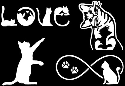 Cat Decal 4 Pack