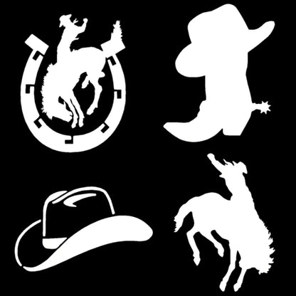 Cowboy Bronco Decal 4 Pack