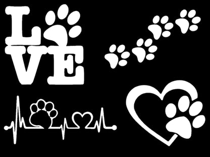 Paw Heartbeat Decals 4 pack