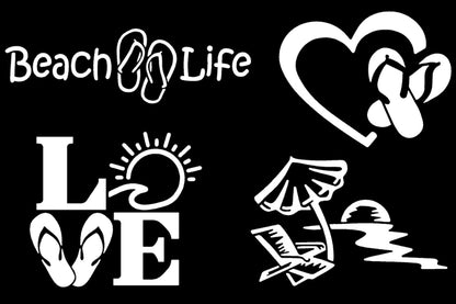 Beach Life Decal 4 Pack