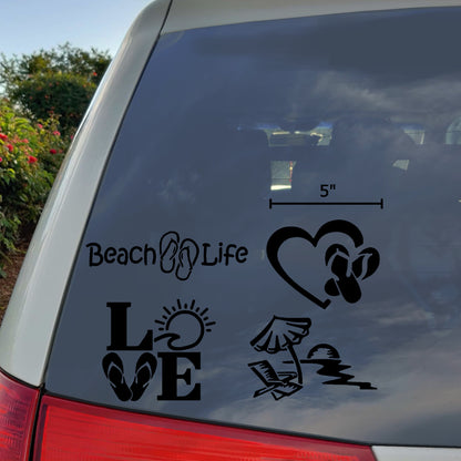 Beach Life Decal 4 Pack