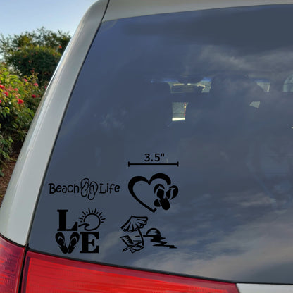 Beach Life Decal 4 Pack