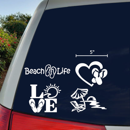 Beach Life Decal 4 Pack