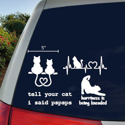 Cat Decal 4 Pack - Heartbeat