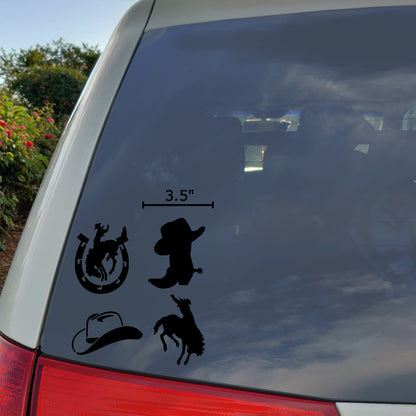 Cowboy Bronco Decal 4 Pack