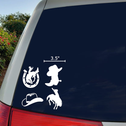 Cowboy Bronco Decal 4 Pack