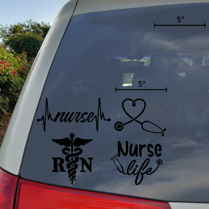 Nurse RN Decals 4 pack