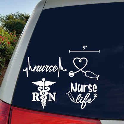 Nurse RN Decals 4 pack