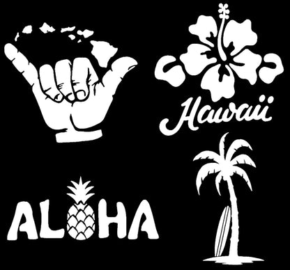 Hawaiian Hang Loose Decals 4 pack