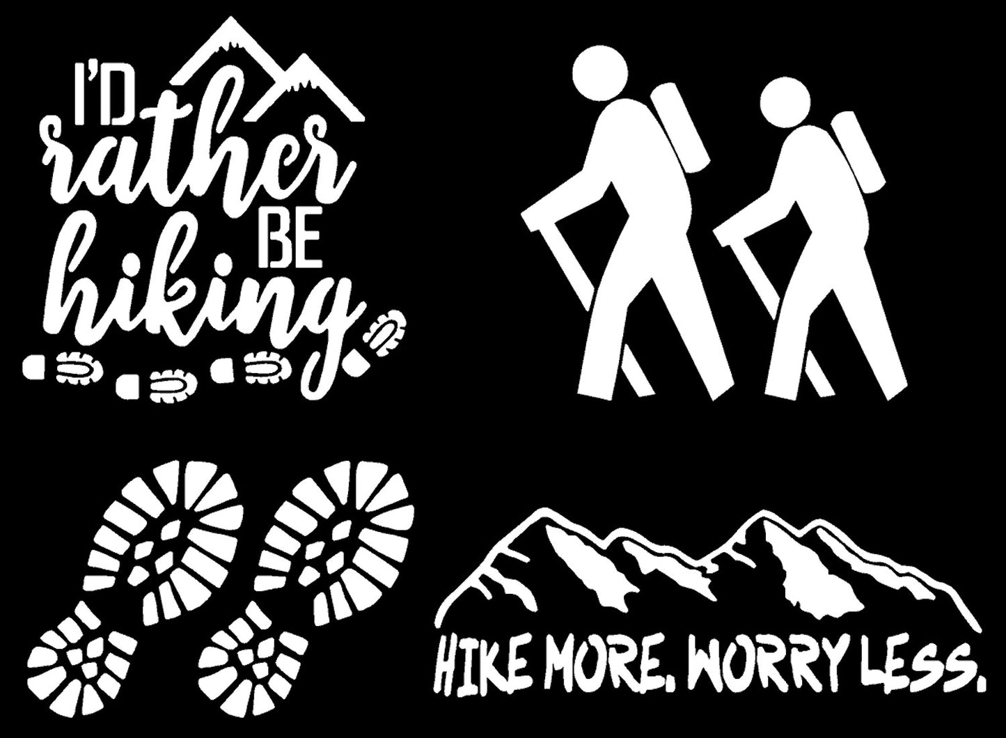 Hiking Decal 4-Pack