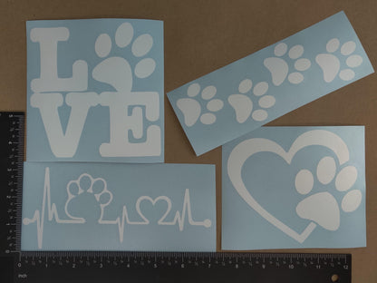 Paw Heartbeat Decals 4 pack