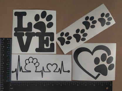 Paw Heartbeat Decals 4 pack