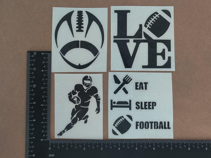 Football Decals 4 pack