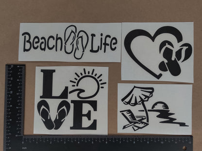 Beach Life Decal 4 Pack