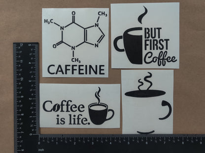 Caffeine Coffee Decal 4 Pack