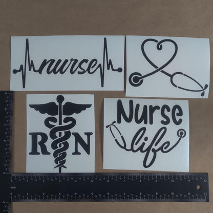 Nurse RN Decals 4 pack