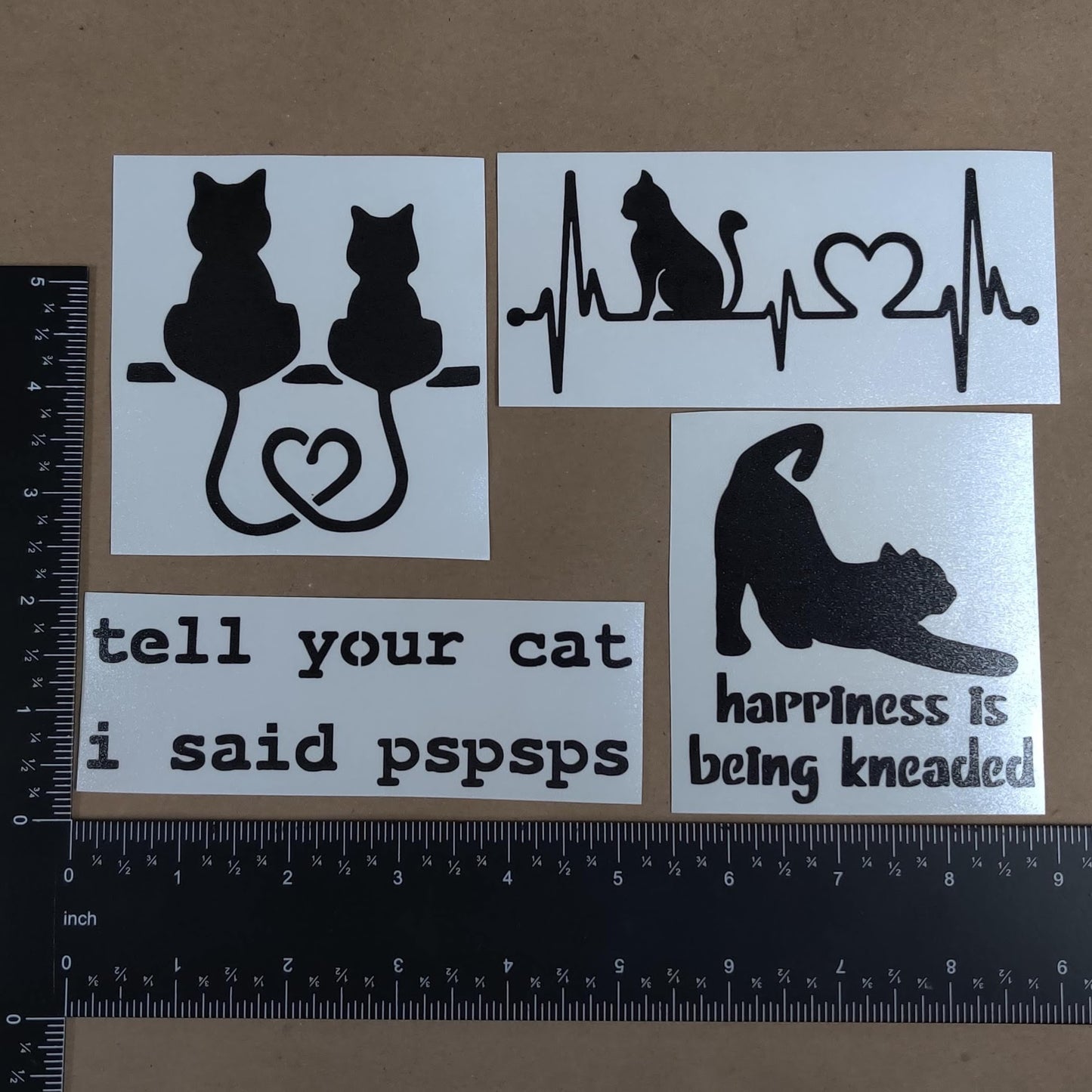 Cat Decal 4 Pack - Heartbeat