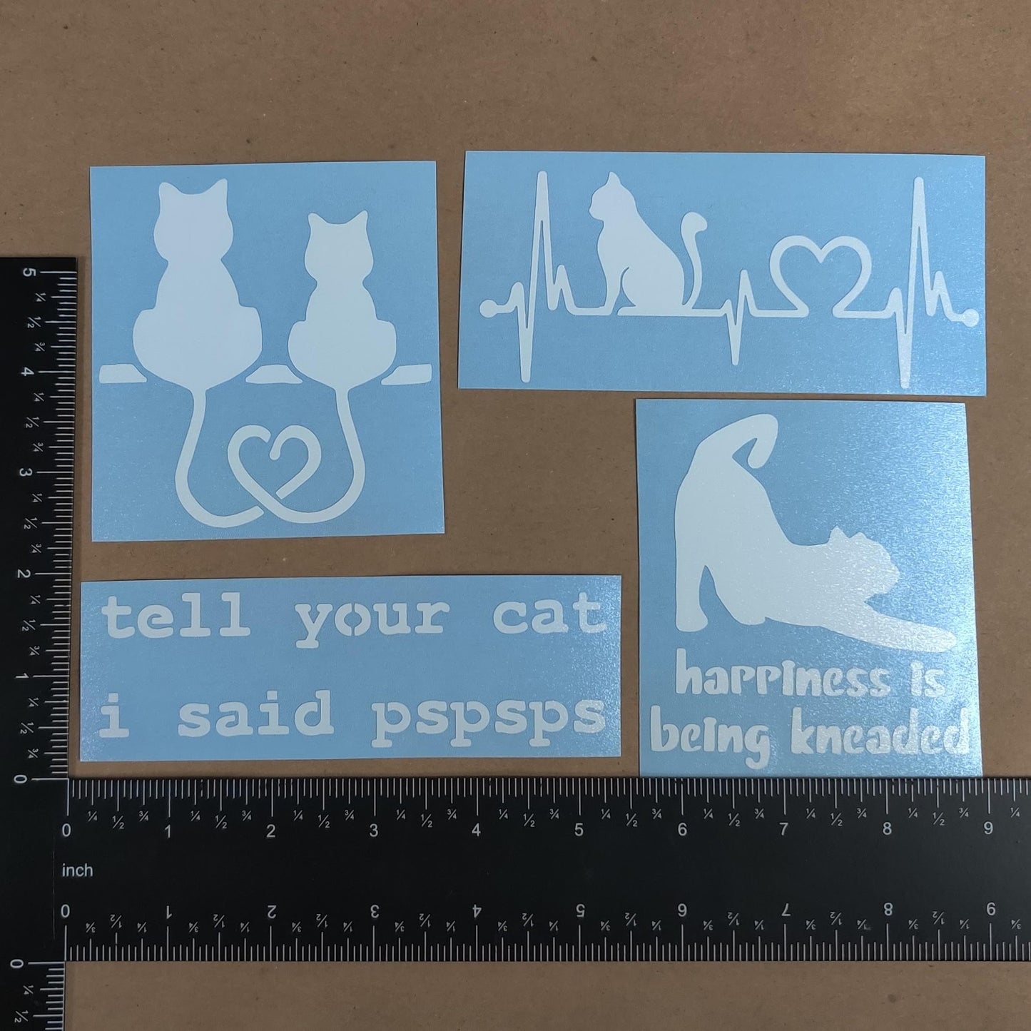 Cat Decal 4 Pack - Heartbeat