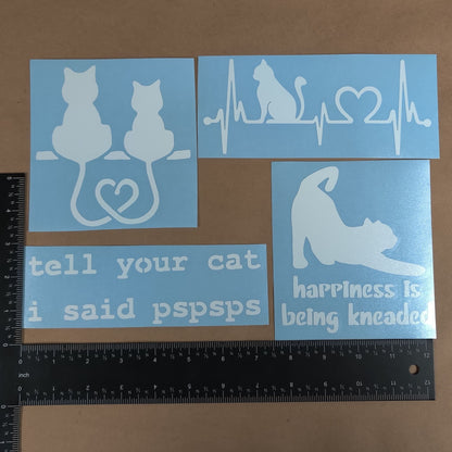 Cat Decal 4 Pack - Heartbeat