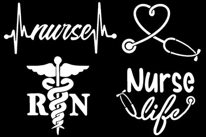 Nurse RN Decals 4 pack