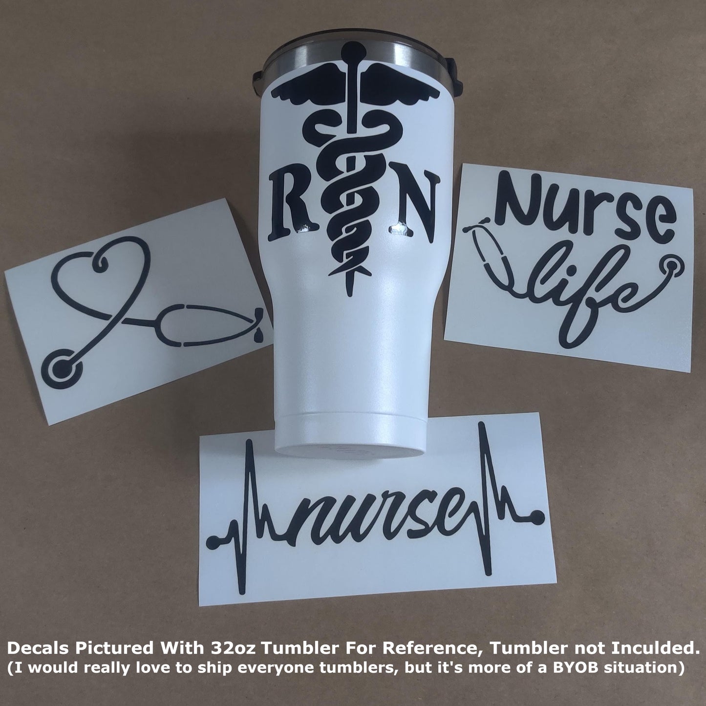 Nurse RN Decals 4 pack