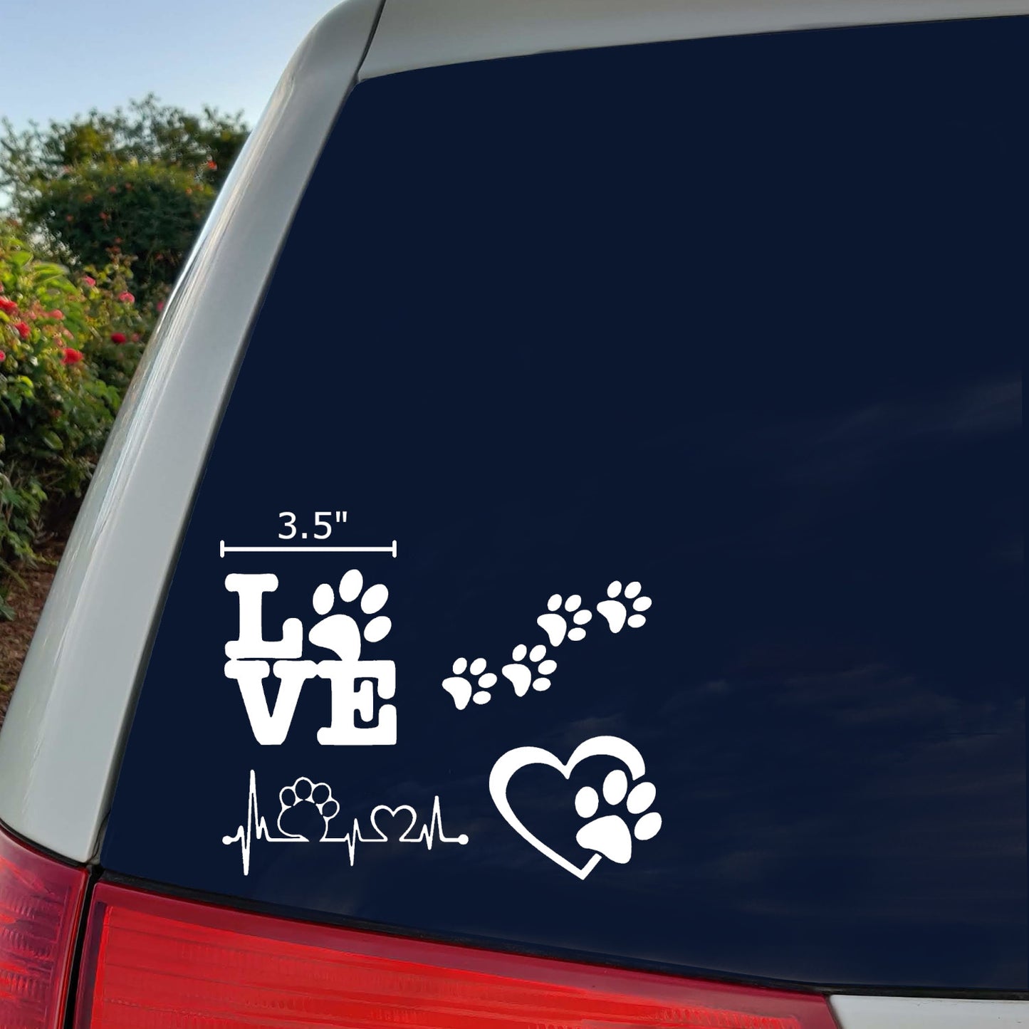 Paw Heartbeat Decals 4 pack