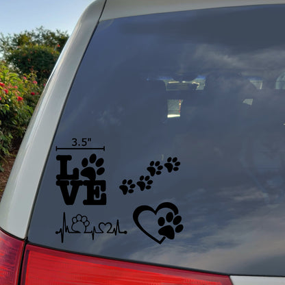 Paw Heartbeat Decals 4 pack