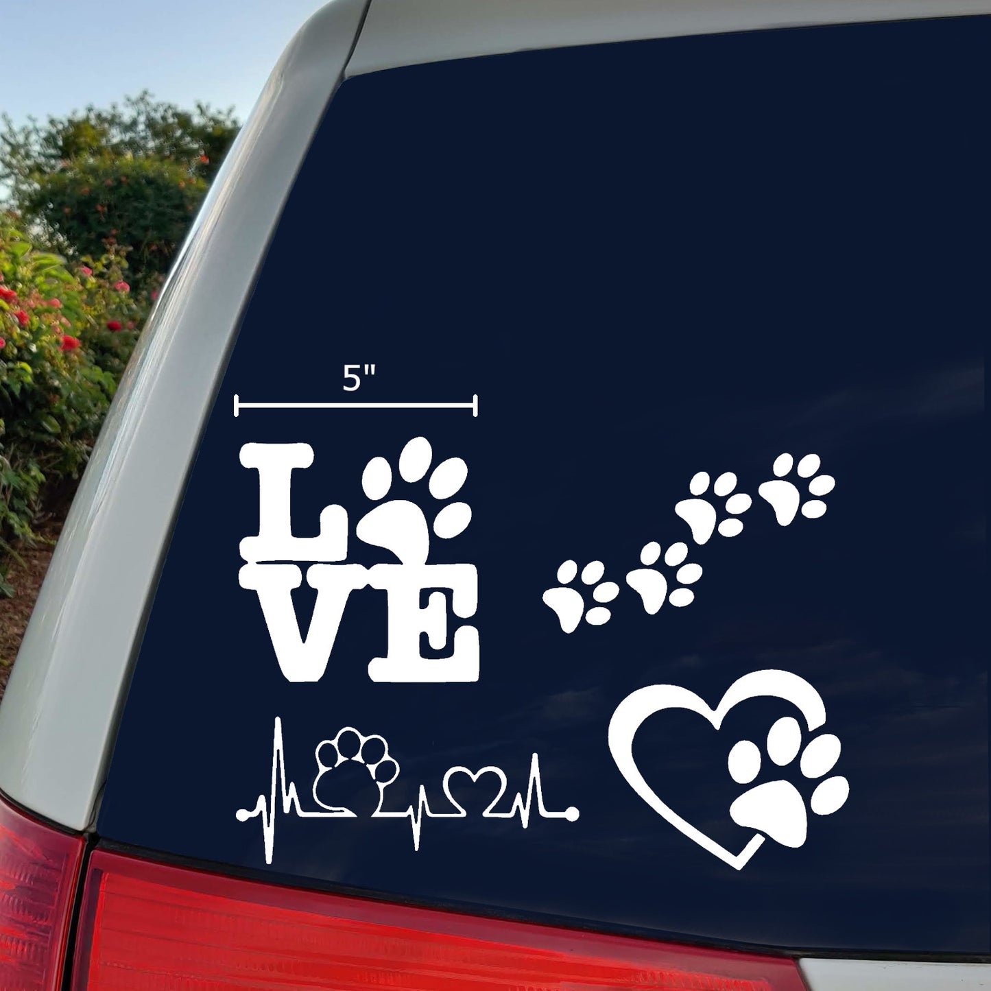 Paw Heartbeat Decals 4 pack