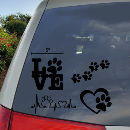 Paw Heartbeat Decals 4 pack