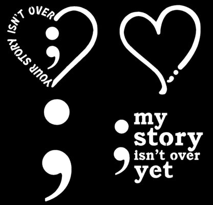 Semicolon Decal 4 Pack