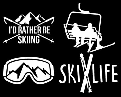 Skiing Decal 4 Pack